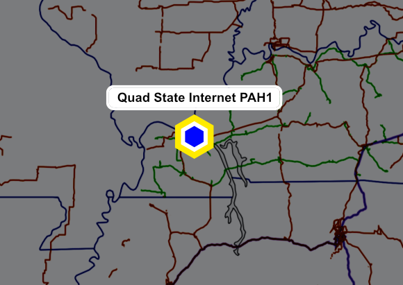Quad State Internet regional network hub map