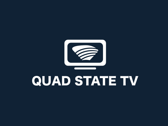 Quad State TV app icon: white TV symbol and Quad State TV lettering on dark blue